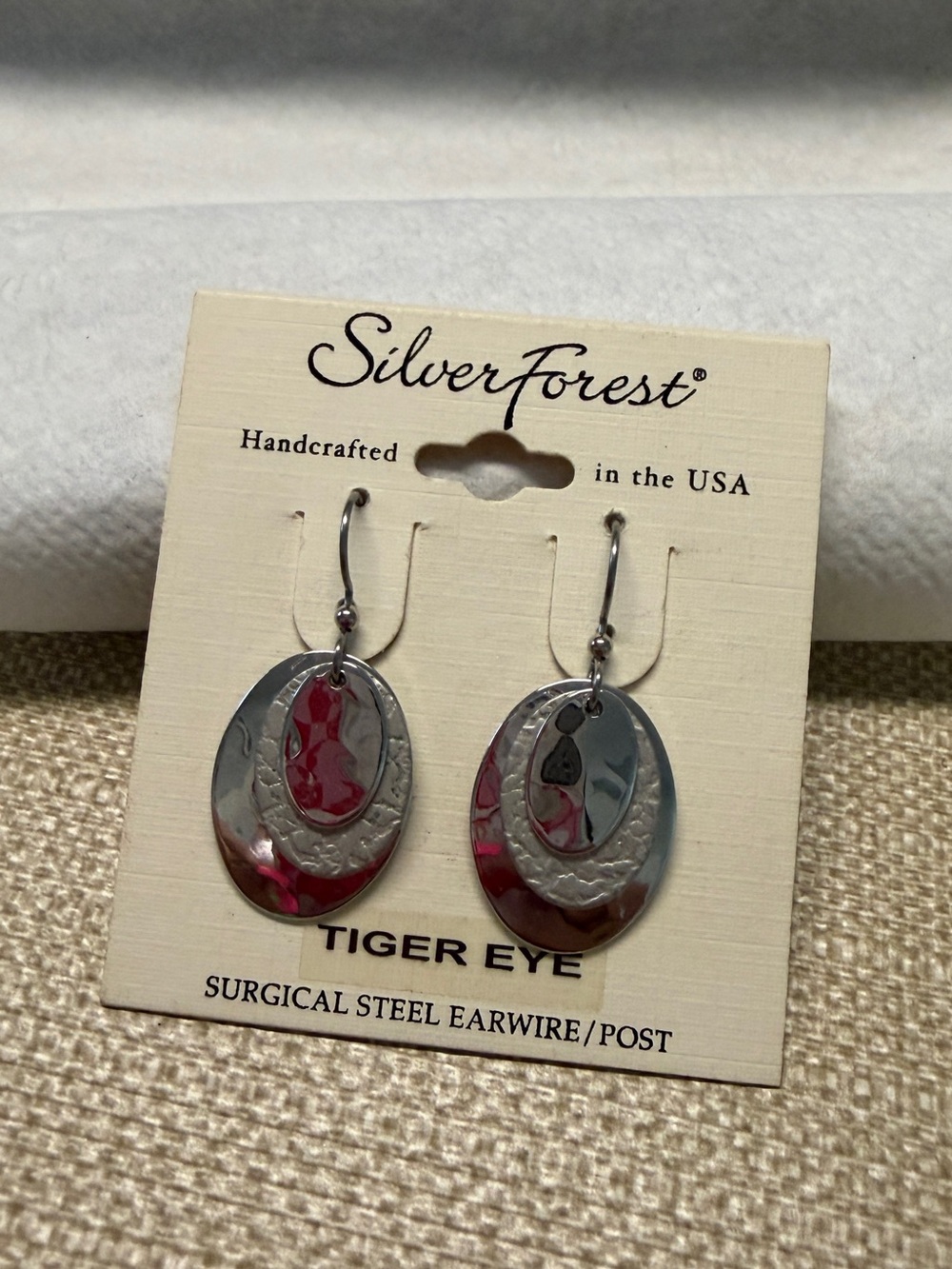 Silver Forest Silver Drop Earrings with Pink Accents